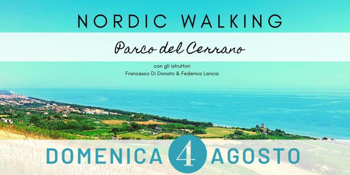 copertina fuori porta nordic walking parco del cerrano AMP del cerrano agosto